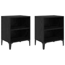 vidaXL Éjjeliszekrény 2 pcs Fekete tölgy 40 x 30 x 50 cm Faanyag