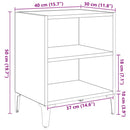 vidaXL Éjjeliszekrény 2 pcs Musta tammi 40 x 30 x 50 cm Faanyag