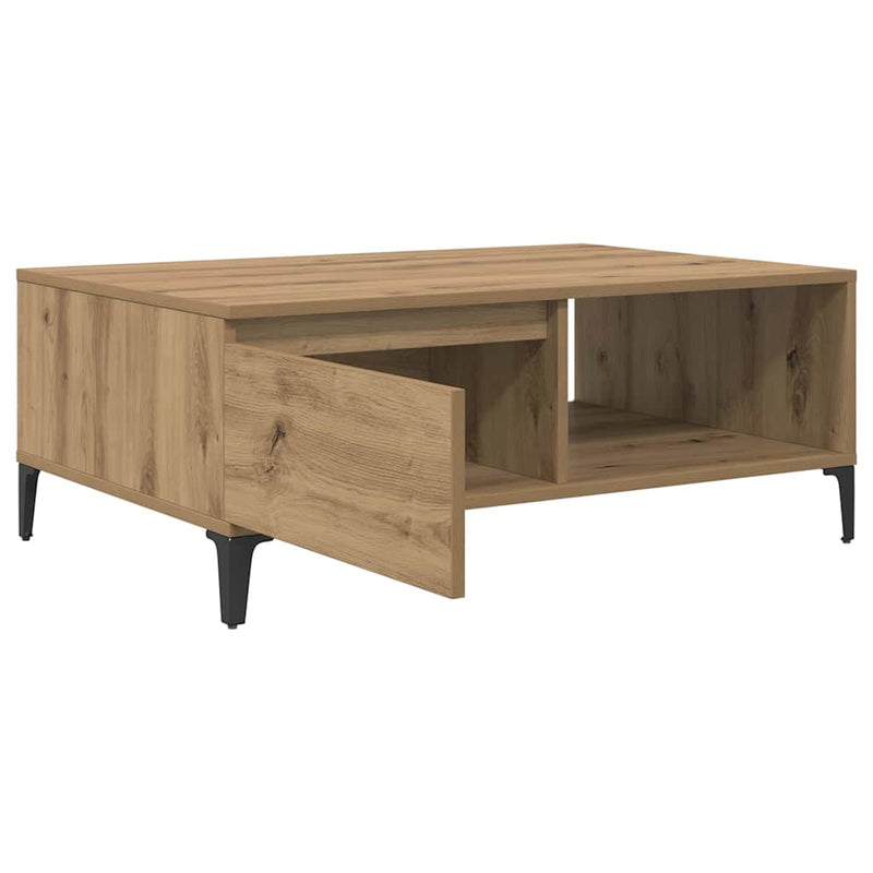 vidaXL Dohányzóasztal kézműves tölgy 90 x 60 x 35 cm Faanyag