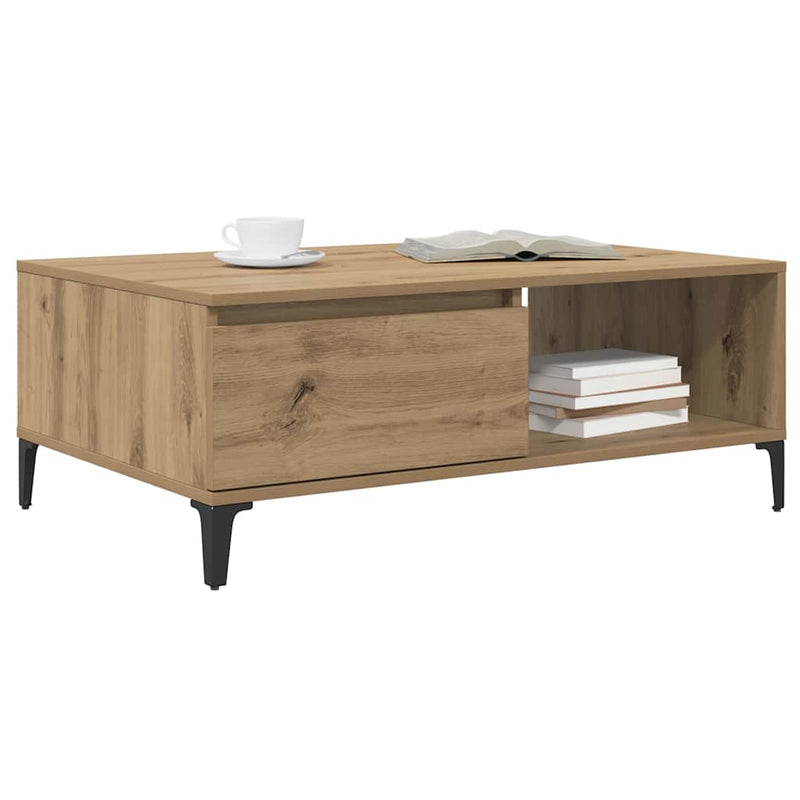 vidaXL Dohányzóasztal kézműves tölgy 90 x 60 x 35 cm Faanyag