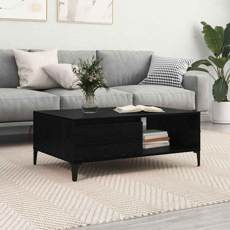 vidaXL Dohányzóasztal Musta tammi 90 x 60 x 35 cm Faanyag