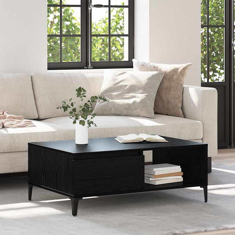 vidaXL Dohányzóasztal Musta tammi 90 x 60 x 35 cm Faanyag