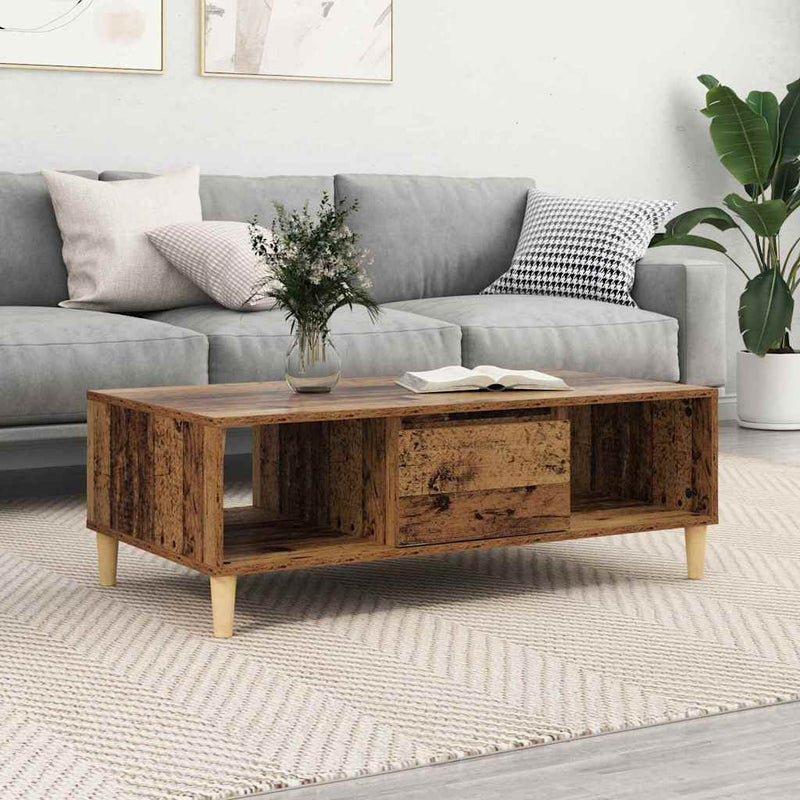 vidaXL Dohányzóasztal Régi fa 103,5 x 60 x 35 cm Faanyag