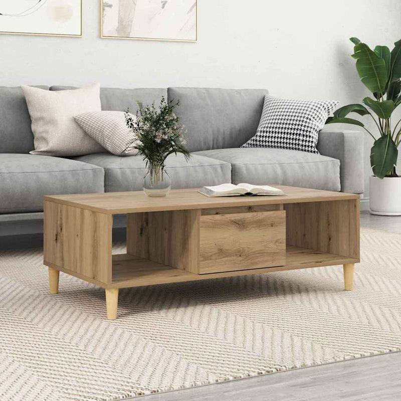vidaXL Dohányzóasztal kézműves tölgy 103,5 x 60 x 35 cm Faanyag