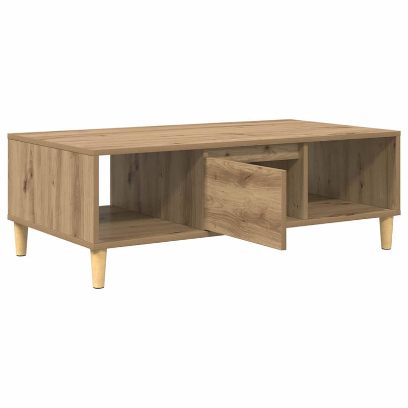 vidaXL Dohányzóasztal kézműves tölgy 103,5 x 60 x 35 cm Faanyag