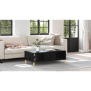vidaXL Dohányzóasztal Fekete tölgy 102 x 55 x 35 cm Faanyag