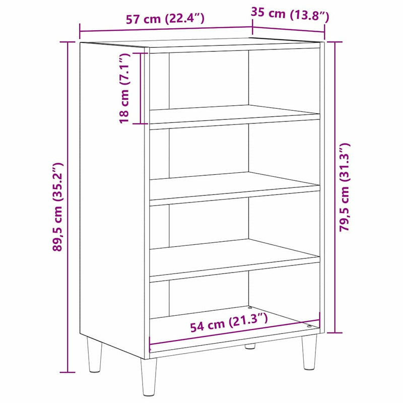 vidaXL Széf Régi fa 57 x 35 x 89.5 cm Faanyag