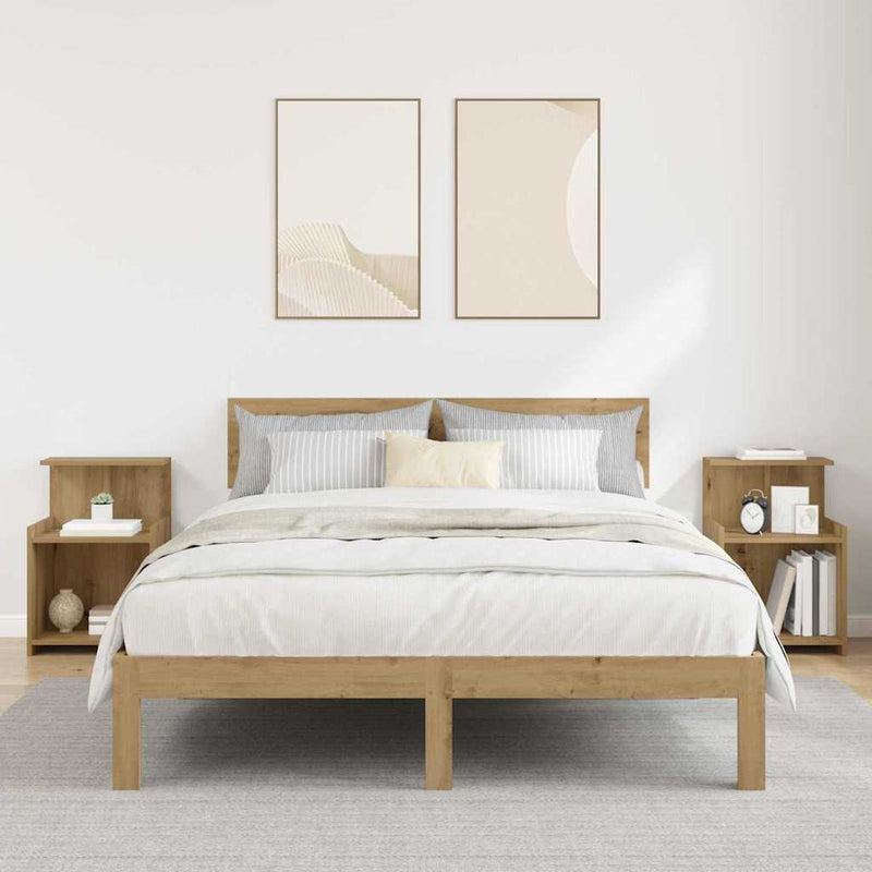 vidaXL Éjjeliszekrény 2 pcs kézműves tölgy 40 x 35 x 60 cm Faanyag