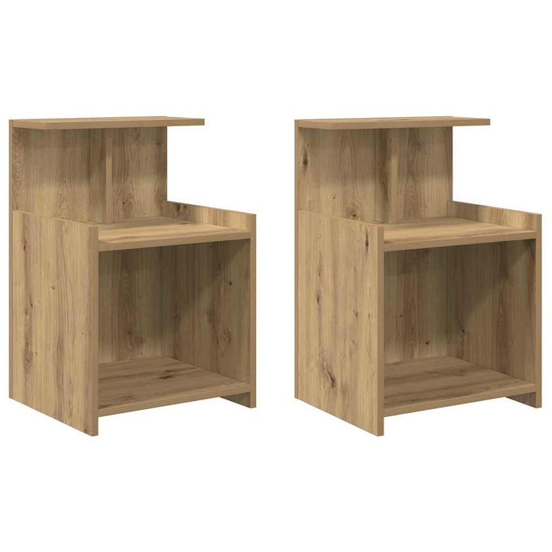 vidaXL Éjjeliszekrény 2 pcs kézműves tölgy 40 x 35 x 60 cm Faanyag