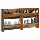 vidaXL Cipőszekrény polcokkal 2 pcs Öreg fa 60 x 18 x 60 cm Faanyag