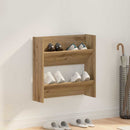 vidaXL Cipőszekrény 60 x 18 x 60 cm Szerelt Fa Kézműves Tölgy