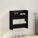 vidaXL Cipőszekrény 60 x 18 x 60 cm Szerelt Fa Fekete Tölgy