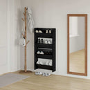 vidaXL Cipőszekrény 2 pcs Fekete tölgy 60 x 18 x 60 cm Faanyag