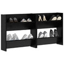 vidaXL Cipőszekrény 2 pcs Fekete tölgy 60 x 18 x 60 cm Faanyag
