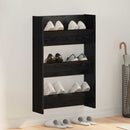 vidaXL Cipőszekrény polcokkal Fekete tölgy 60 x 18 x 90 cm Faanyag