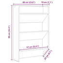 vidaXL Cipőszekrény polcokkal Fekete tölgy 60 x 18 x 90 cm Faanyag