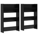 vidaXL Cipőszekrény 2 pcs Fekete tölgy 60 x 18 x 90 cm Faanyag