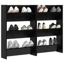 vidaXL Cipőszekrény 2 pcs Fekete tölgy 60 x 18 x 90 cm Faanyag