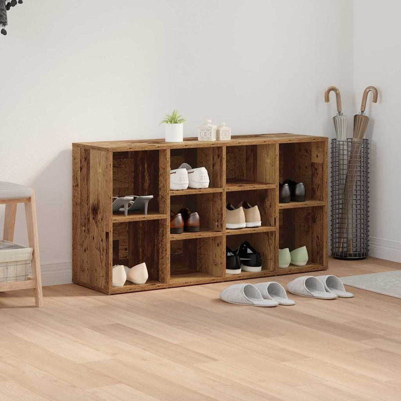 vidaXL Cipőpad polcokkal Egyéb Régi fa 103 x 30 x 54.5 cm Faanyag