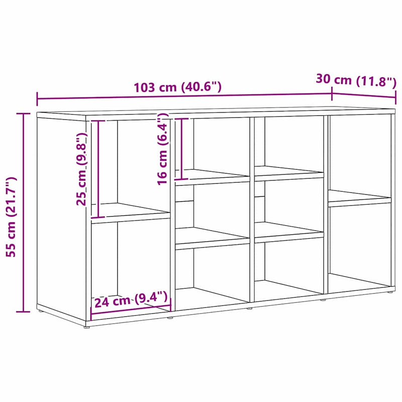 vidaXL Cipőpad polcokkal Egyéb Régi fa 103 x 30 x 54.5 cm Faanyag