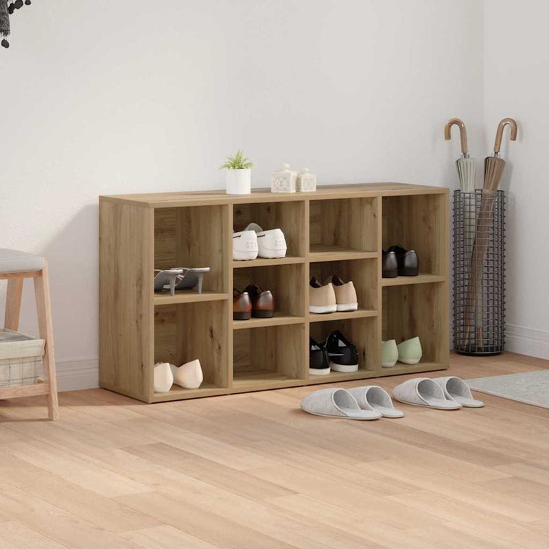 vidaXL Cipőpad polcokkal kézműves tölgy 103 x 30 x 54.5 cm Faanyag