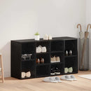 vidaXL Cipőpad polcokkal Fekete tölgy 103 x 30 x 54,5 cm Faanyag