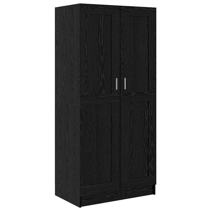 vidaXL Ruhásszekrény ajtóval Musta tammi 82.5 x 51.5 x 180 cm Faanyag