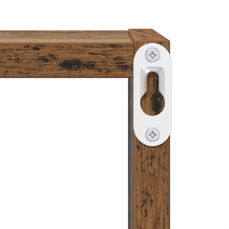 vidaXL Falpolcok polcokkal 2 pcs Öreg fa 26 x 15 x 26 cm Faanyag