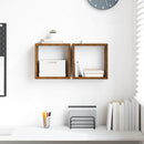 vidaXL Falpolcok polcokkal 2 pcs Öreg fa 26 x 15 x 26 cm Faanyag