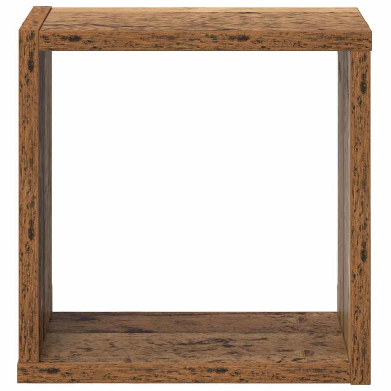 vidaXL Falpolcok polcokkal 2 pcs Öreg fa 26 x 15 x 26 cm Faanyag