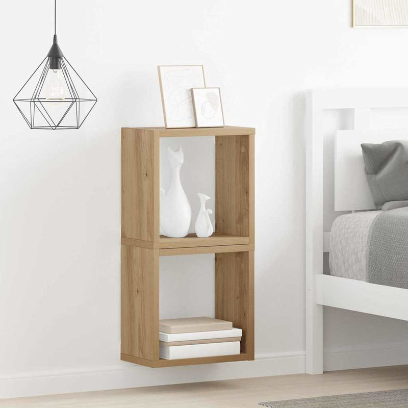 vidaXL Falpolcok polcokkal 2 pcs Artisan tölgy 26 x 15 x 26 cm Faanyag