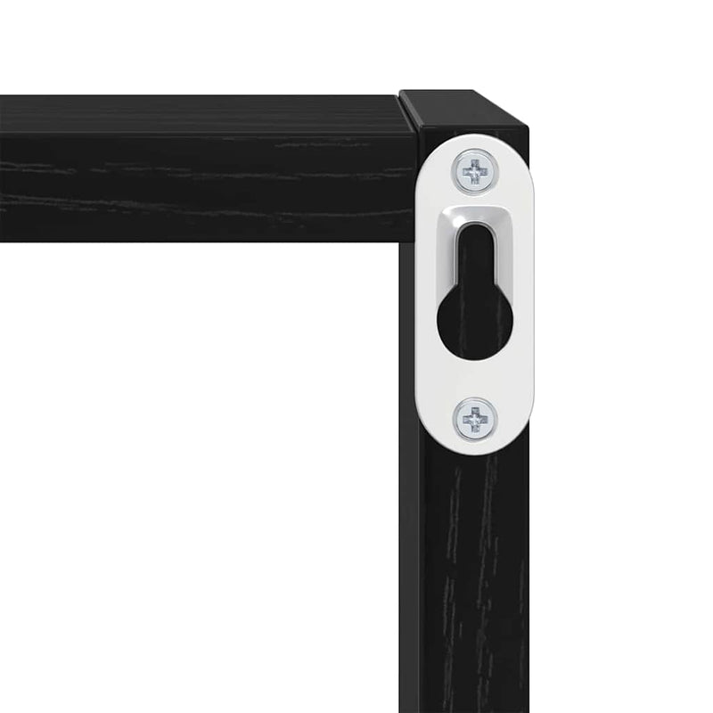 vidaXL Falpolcok polcokkal 2 pcs Fekete tölgy 26 x 15 x 26 cm Faanyag