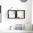 vidaXL Falpolcok polcokkal 2 pcs Fekete tölgy 26 x 15 x 26 cm Faanyag