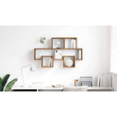 vidaXL Falpolc polcokkal tárolóval Régi fa 82 x 15 x 51 cm Faanyag