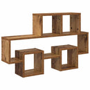 vidaXL Falpolc polcokkal tárolóval Régi fa 82 x 15 x 51 cm Faanyag