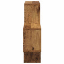vidaXL Falpolc polcokkal tárolóval Régi fa 82 x 15 x 51 cm Faanyag