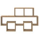 vidaXL Falpolc polcokkal kézműves tölgy 82 x 15 x 51 cm Faanyag