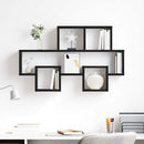 vidaXL Falpolc polcokkal tárolóval Musta tammi 82 x 15 x 51 cm Faanyag