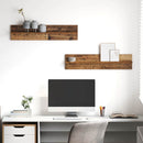 vidaXL Falpolc polcokkal 2 pcs Öreg fa 80 x 11,5 x 18 cm Faanyag