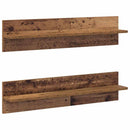 vidaXL Falpolc polcokkal 2 pcs Öreg fa 80 x 11,5 x 18 cm Faanyag