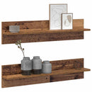vidaXL Falpolc polcokkal 2 pcs Öreg fa 80 x 11,5 x 18 cm Faanyag