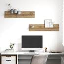 vidaXL Falpolc polcokkal 2 pcs Artisan tölgy 80 x 11,5 x 18 cm Faanyag