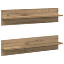 vidaXL Falpolc polcokkal 2 pcs Artisan tölgy 80 x 11,5 x 18 cm Faanyag