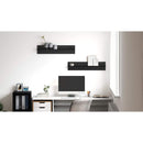 vidaXL Falpolc polcokkal 2 pcs Fekete tölgy 80 x 11,5 x 18 cm Faanyag