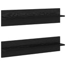 vidaXL Falpolc polcokkal 2 pcs Fekete tölgy 80 x 11,5 x 18 cm Faanyag