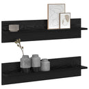 vidaXL Falpolc polcokkal 2 pcs Fekete tölgy 80 x 11,5 x 18 cm Faanyag