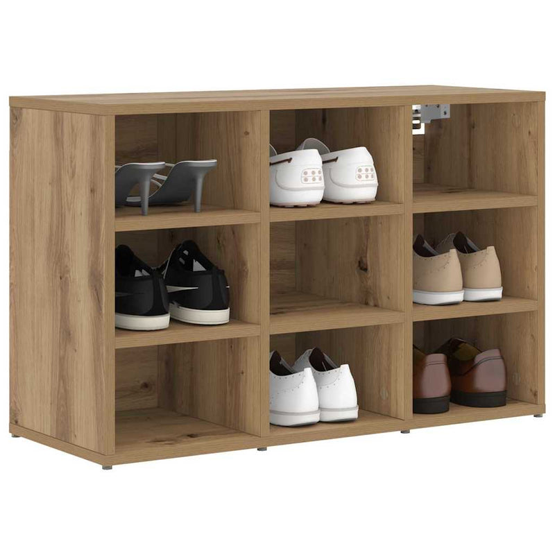 vidaXL Cipőszekrény polcokkal kézműves tölgy 77.5 x 30 x 51 cm Faanyag