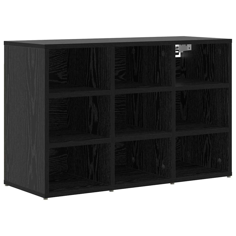 vidaXL Cipőszekrény polcokkal Musta tammi 77.5 x 30 x 51 cm Faanyag