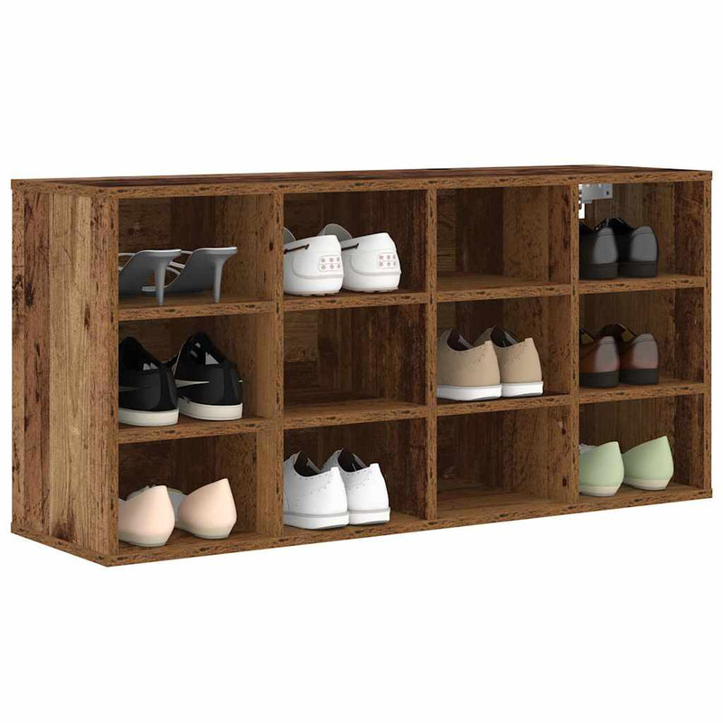vidaXL Cipőszekrény polcokkal Régi fa 103 x 30 x 51 cm Faanyag