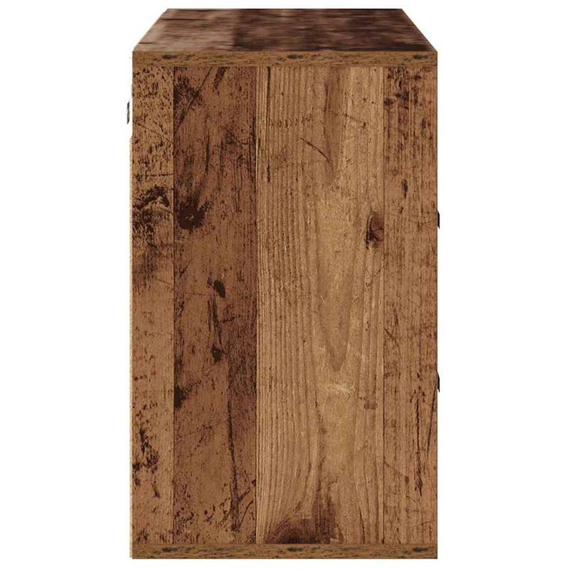 vidaXL Cipőszekrény polcokkal Régi fa 103 x 30 x 51 cm Faanyag